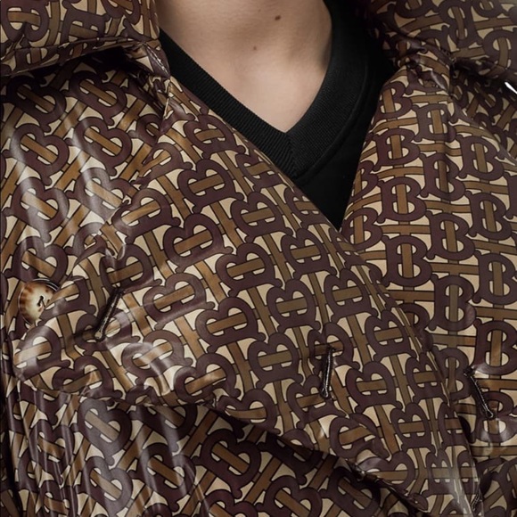 NWT Burberry Monogram Print Down Trench Coat - Picture 4 of 6
